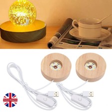 2XWooden LED Warm Light