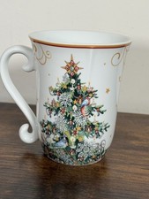 Williams Sonoma Christmas Mug Double Sided Tree And Stocking Rare