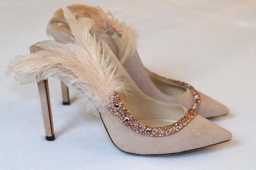 Jimmy choo nude suede crystal - nude,