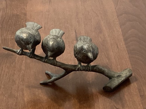 Bronze birds branch statue - birds,
