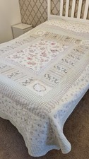 Vintage American Quilt Handmade Patchwork Double Bedspread Cottagecore