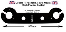 BLACK Steel Tow Bar Ball Fitting Horizontal DOUBLE ELECTRIC MOUNT Plate Bracket