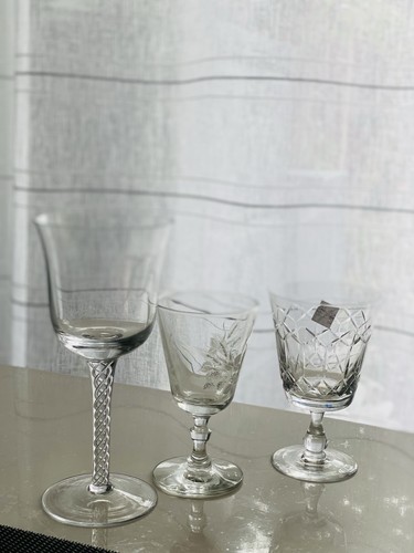 Set vintage glass goblets - set,