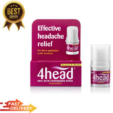 4 Head Levomenthol Stick for Headache Relief, Migraine, 3.6 G