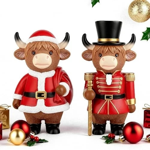 2pcs highland cow christmas - highland,