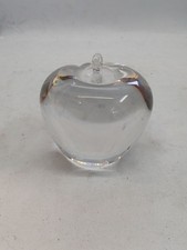 Hand Blown Clear Glass Apple Paperweight Ornament