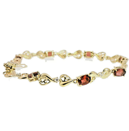 9ct yellow gold garnet - gold,