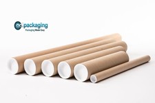 Strong Cardboard Postal Tubes A4 A3 A2 A1 Large Letter PIP with Plastic End Cap 
