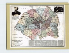 Postcard James E. Clements' Map of Washington DC USA