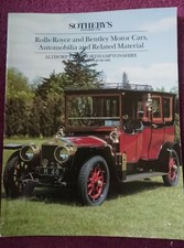 Sotheby’s Auction Catalogue Rolls Royce & Bentley Cars Automobilia 12 June 1993 