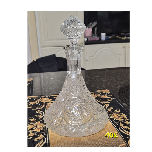 Cut glass ships decanter - decanter, with