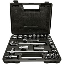 Hilka 1/2in Drive Metric Socket Set 25pc Ratchet Wrench Spark Plug Tools Kit