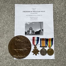WW1 TRIO AND DEATH  PLAQUE - WEST-  Thiepval Memorial  REF 1012