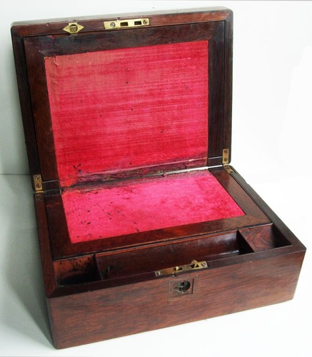 Antique rosewood writing - rosewood, box