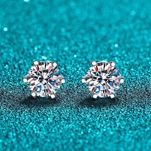 1ct earrings white gold - 1ct,
