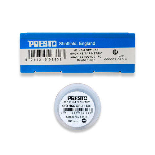 Presto taps die 2mm - m2, |
