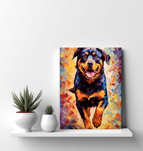 Rottweiler dog colourful - rottweiler,