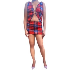 Red Tartan Mini Dress