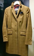 Ladies Joules Holkes Tweed Duchess Racing Coat SIZE 10