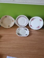 4 Vintage Floral  Cake Plates