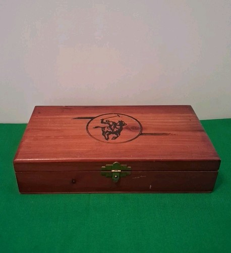 Vintage cedar cigarette box - vintage,