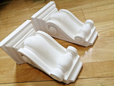 (2) Two Beautiful Small/ Medium Sized Scroll Plaster Corbels