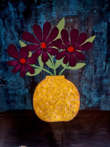 Hand painted abstract 3ft - ,