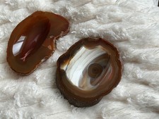 Two Agate Natural Ashtray Soap Dish With Rough Edge