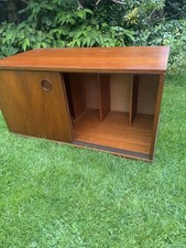 Mid Century Teak Record Cabinet Storage Ladderax Type System Modular Wall Unit