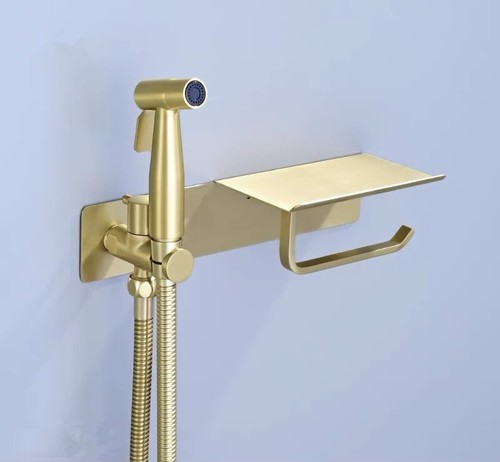Brushed gold handheld bidet - brushed,