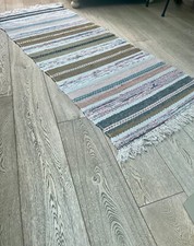 Traditional 20th Century Swedish Vintage Hand Made Scandi Rug 187 x 76cm 1920s