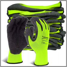 24 Pairs Thermal Winter Builders Latex Coated Work Gloves Gardening Construction