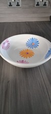 Large White Ceramic Bowl With Colourful Floral Pattern 12' Diameter