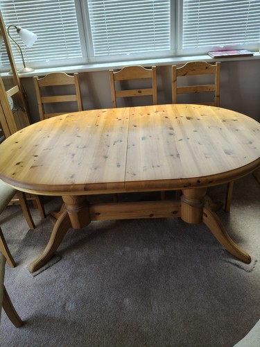 Antique pine dining - pine, table