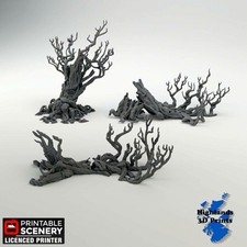 Blasted Trees Scatter Terrain Tabletop Gaming DnD 3D Print 32/28/20/15/10mm