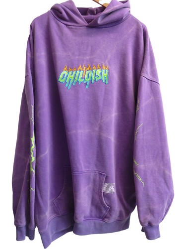Childish flame design hoodie - -,