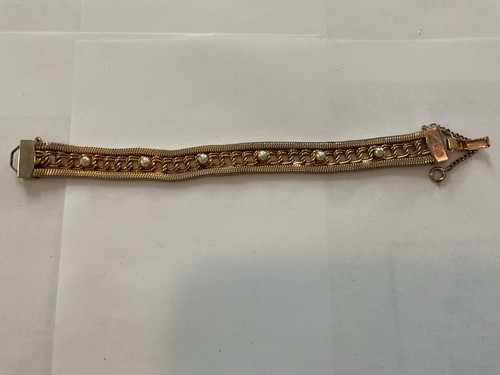 Vtg goldette goldtone woven - goldette,