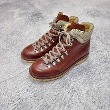 Fracap Italy Mens Brown Leather Hiking Boots Vibram Sole US9 UK8 EU42 27cm