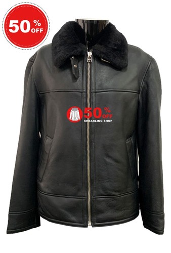 Men sheepskin bomber - sheepskin, b3