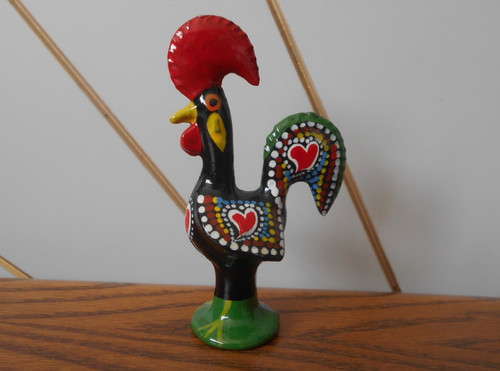 Cockerel small painted glass - painted,