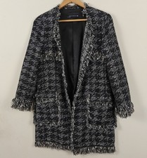 Zara Woman Tweed Fringe Jacket