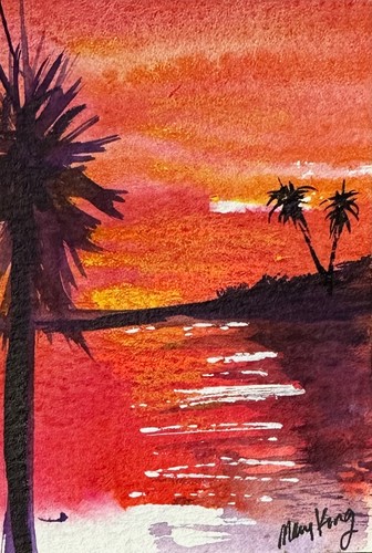 Watercolor original aceo - original,