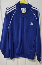 adidas Adicolour Classic SST, Tracksuit Top, XL Lucid Blue With  White Strips
