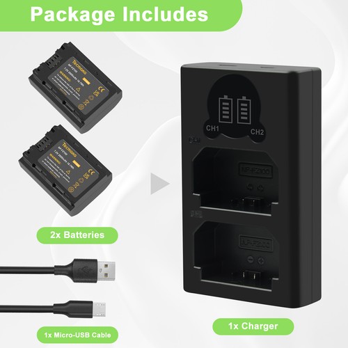 2pcs 2600mah fz100 series - 2pcs,