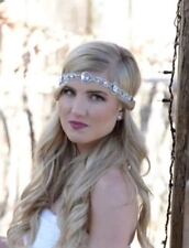GOLDEN  CRYSTAL SILVER DIAMANTE  HEADBAND FLAPPER GATSBY WED BRIDAL Hairpiece Uk