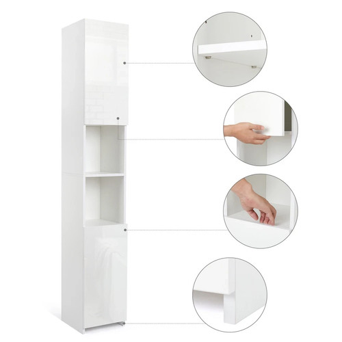 183cm high gloss tall - 183cm, bathroom