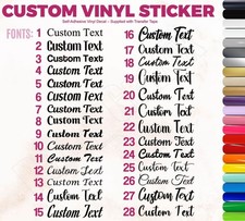 Personalised Name Vinyl Sticker Word Text Cut Fancy Font Sticker Sentance custom