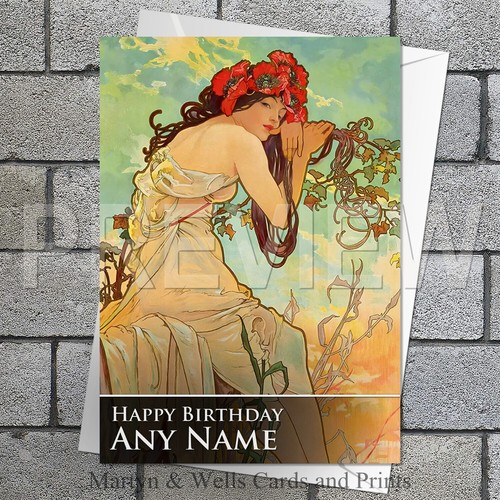 Alphonse mucha birthday card - alphonse,