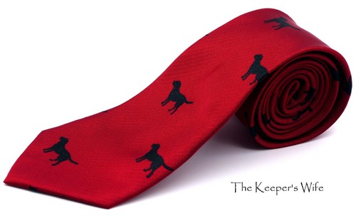 Black labrador red tie new - tie,