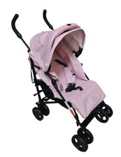 Massimo Lite-Pink Leatherette Stroller with Raincover-Footmuff-Changing Bag
